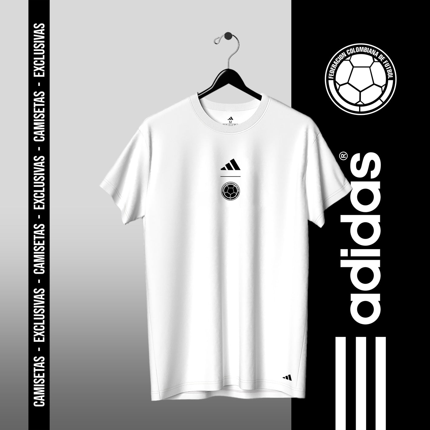 Camiseta Colombia Blanca/Negra – Edición Fan