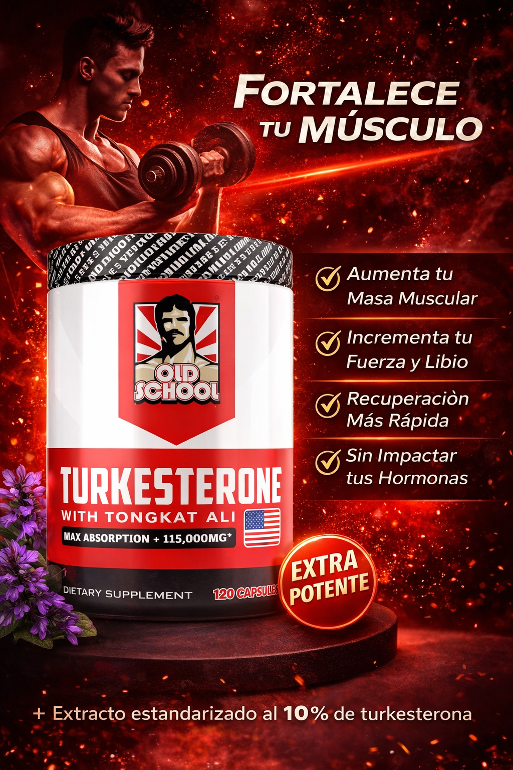 Turkesterona Premium con Tongkat Ali x120