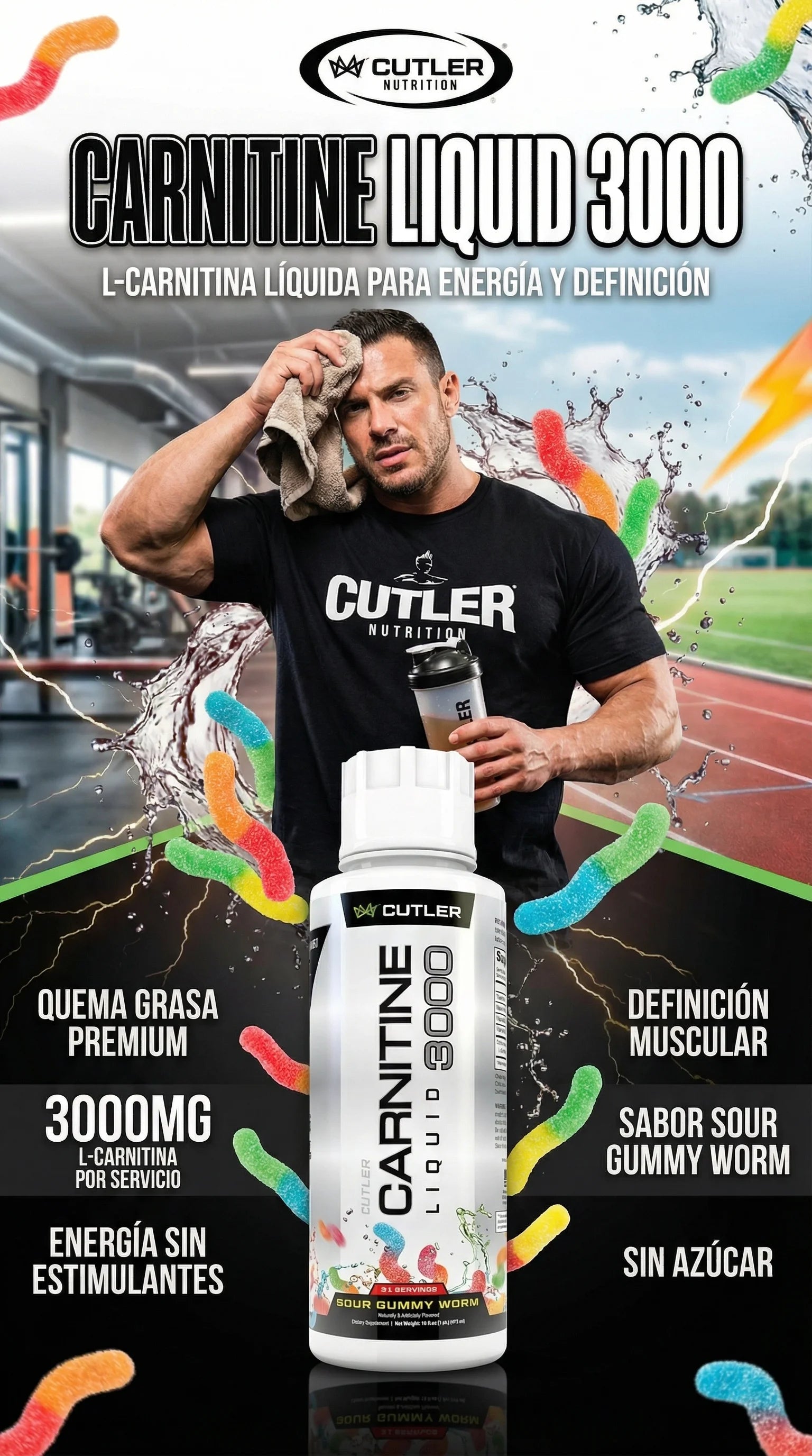 Carnitina Liquida 3000 Cutler Nutrition (Sin azúcar)