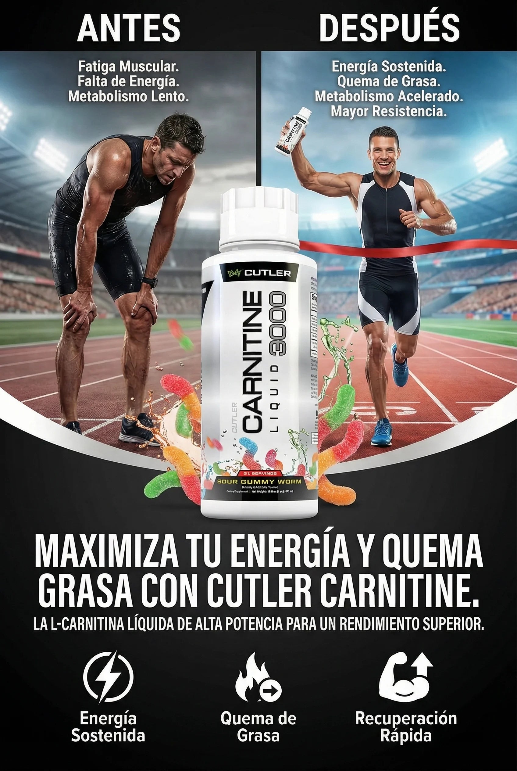 Carnitina Liquida 3000 Cutler Nutrition (Sin azúcar)
